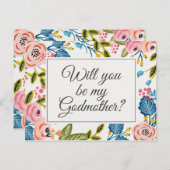 Moderne Blumengodmutterkarte Postkarte (Vorne/Hinten)