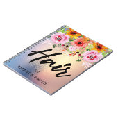 Moderne BlumengoldGlitzer-Haar-Verabredung Notizblock (Linke Seite)