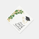 Moderne Blumengrün-Klasse 2025 Abschluss Serviette (Ecke)