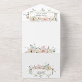 Moderne Blumenhochzeit All In One Einladung (Außenbereich)