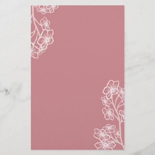 Moderne Blumenhochzeit Briefpapier (Vorderseite)