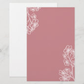 Moderne Blumenhochzeit Briefpapier (Vorne/Hinten)