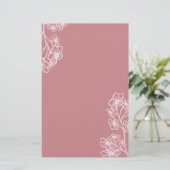 Moderne Blumenhochzeit Briefpapier (Stehend Vorderseite)