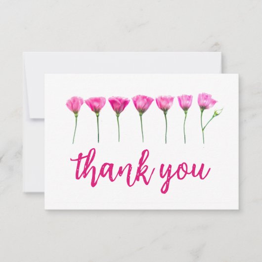 Moderne Blumenhochzeit Dankeschön Karte (Vorderseite)