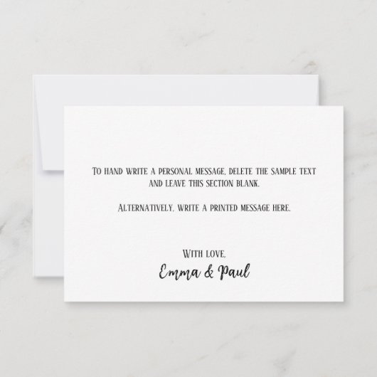 Moderne Blumenhochzeit Dankeschön Karte (Rückseite)