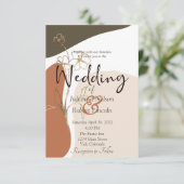 Moderne Blumenhochzeit Einladung (Stehend Vorderseite)
