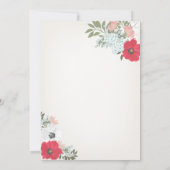 Moderne Blumenhochzeit Einladung (Rückseite)