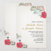 Moderne Blumenhochzeit Einladung (Vorne/Hinten)