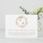Moderne Blumenhochzeit Einladung (Stehend Vorderseite)