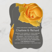 Moderne Blumenhochzeit | Gelbe Rosen Einladung (Vorne/Hinten)