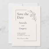 Moderne Blumenhochzeit rettet das Datum Einladung (Vorderseite)