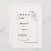 Moderne Blumenhochzeit rettet das Datum Einladung (Vorne/Hinten)