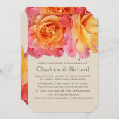 Moderne Blumenhochzeit | Rosa Lemonade - Rose Einladung (Vorne/Hinten)