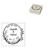 Moderne Blumenhochzeit Save the Date Gummistempel (Stempel)