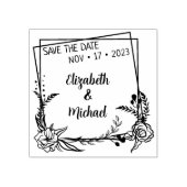 Moderne Blumenhochzeit Save the Date Gummistempel (Prägung)