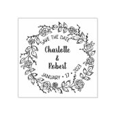 Moderne Blumenhochzeit Save the Date Gummistempel (Prägung)