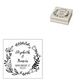 Moderne Blumenhochzeit Save the Date Gummistempel (Stempel)