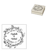 Moderne Blumenhochzeit Save the Date Gummistempel (Stempel)