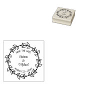 Moderne Blumenhochzeit Save the Date Gummistempel (Stempel)