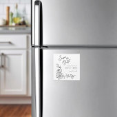 Moderne Blumenhochzeit Save the Date Magneteinladung