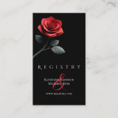 Moderne Blumenhochzeit Schwarz/Weiß Visitenkarte (Vorderseite)