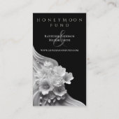 Moderne Blumenhochzeit Schwarz/Weiß Visitenkarte (Rückseite)