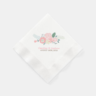 Moderne Blumenhochzeit Serviette
