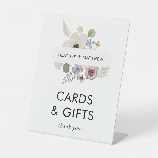 Moderne Blumenhochzeit Sockelschild (Vorderseite)