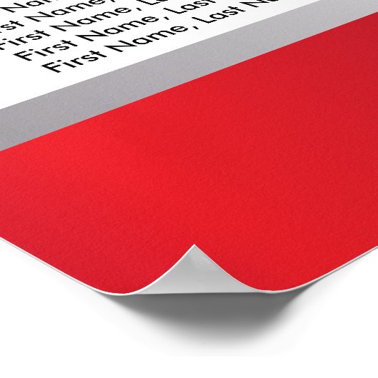 Moderne Blumenhochzeit | Tief rot - Seekarte Poster (Ecke)