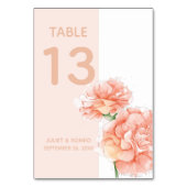 Moderne Blumenhochzeit Tischnummer (Vorderseite)