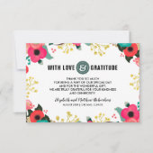 Moderne Blumenhochzeit Vielen Dank für Ihre Fotoka Dankeskarte (Vorderseite)