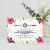 Moderne Blumenhochzeit Vielen Dank für Ihre Fotoka Dankeskarte (Stehend Vorderseite)