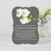 Moderne Blumenhochzeit | Weiße Orchideen-Blume Einladung (Stehend Vorderseite)