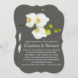 Moderne Blumenhochzeit | Weiße Orchideen-Blume Einladung