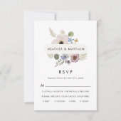 Moderne Blumenhochzeiten RSVP Karte (Vorderseite)