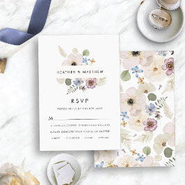 Moderne Blumenhochzeiten RSVP Karte
