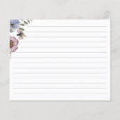 Moderne Blumenkarte Brautparty Rezept Card (Rückseite)