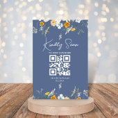 moderne Blumenkarte Qr Code blue nova Tischnummer