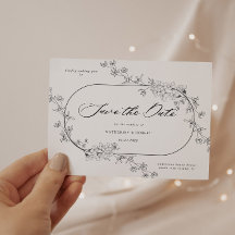 Moderne Blumenkarte Save the Date Postkarte