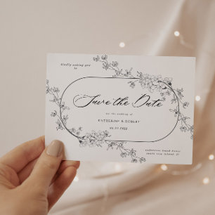 Moderne Blumenkarte Save the Date Postkarte