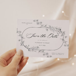 Moderne Blumenkarte Save the Date Postkarte
