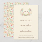 Moderne Blumenkleider Save the Date Karte (Vorne/Hinten)