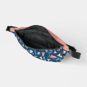 Moderne Blumenkoralle, Marine, Minze Grün Gemuster Bauchtasche (Offen)