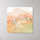 Moderne Blumenkoralle und Aqua Leinwanddruck (Vorderseite)