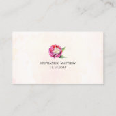 Moderne Blumenkorallen-Hochzeitskarte Visitenkarte (Rückseite)