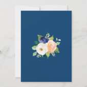 Moderne Blumenkorallenhochzeit Einladung (Rückseite)