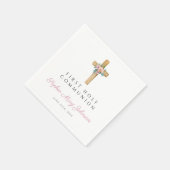 Moderne Blumenkreuz-Girl Erste Kommune Serviette (Ecke)