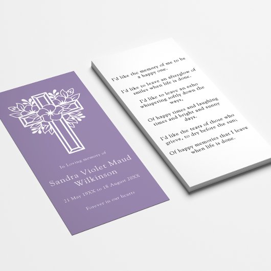 Moderne blumenkreuzung minimale Gedenkkarte Visitenkarte