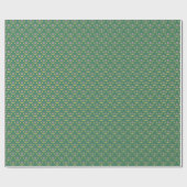 Moderne Blumenkrone auf grünem Geschenkpapier (Flach)