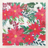 Moderne Blumenkunst Glasuntersetzer (Vorderseite)